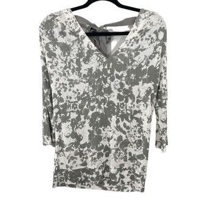 Anthropologie Women's Botanical Cowl Neck Tie Back Cut-Out Blouse Top Gray Small